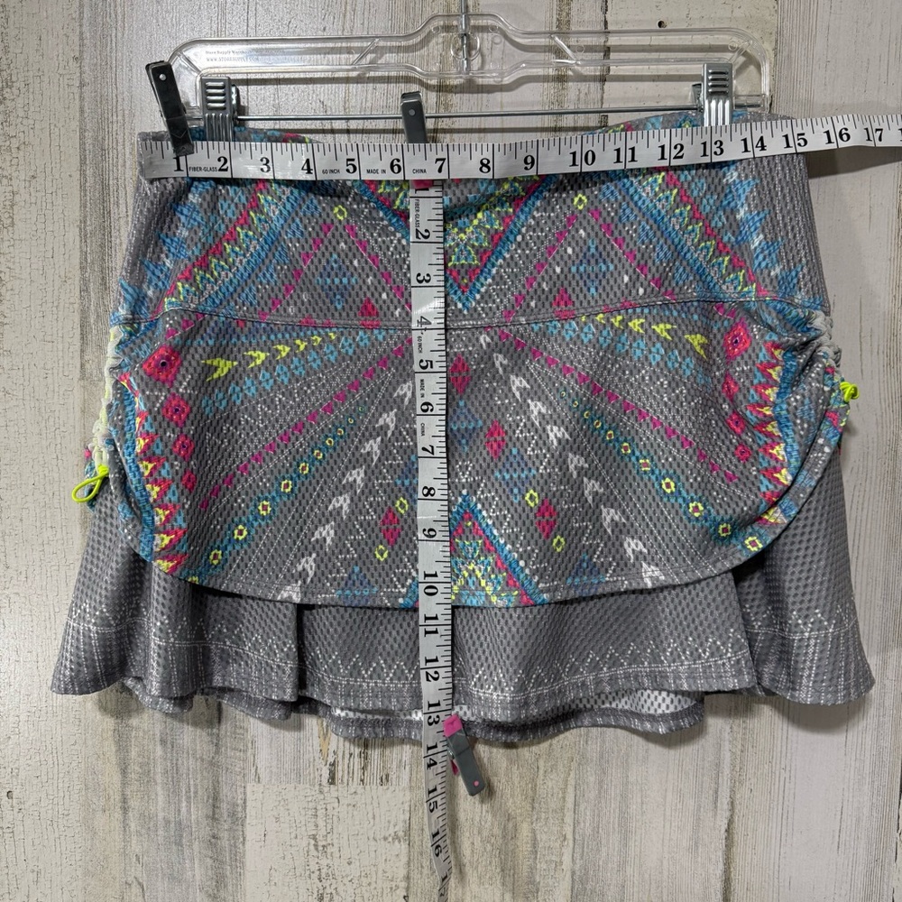 Lucky in Love Gray Neon Pattern Skirt Skort with Vibrant Patterns - Picture 6 of 10